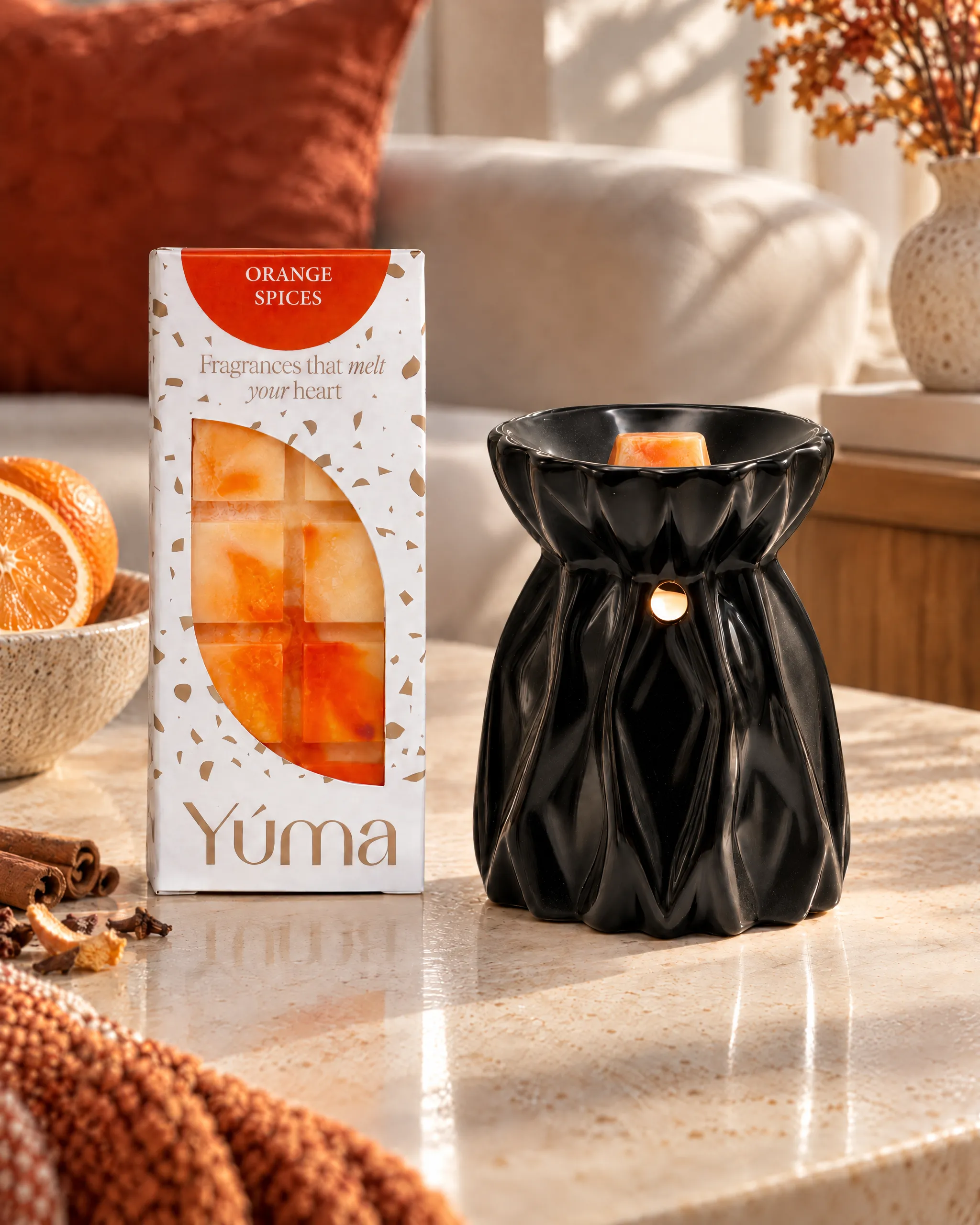 Orange Spices Snap Bar της Yúma σε οικιακό περιβάλλον.